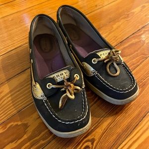 Sperry Top Sider Womens 9M Black Gold Casual Boat Shoe